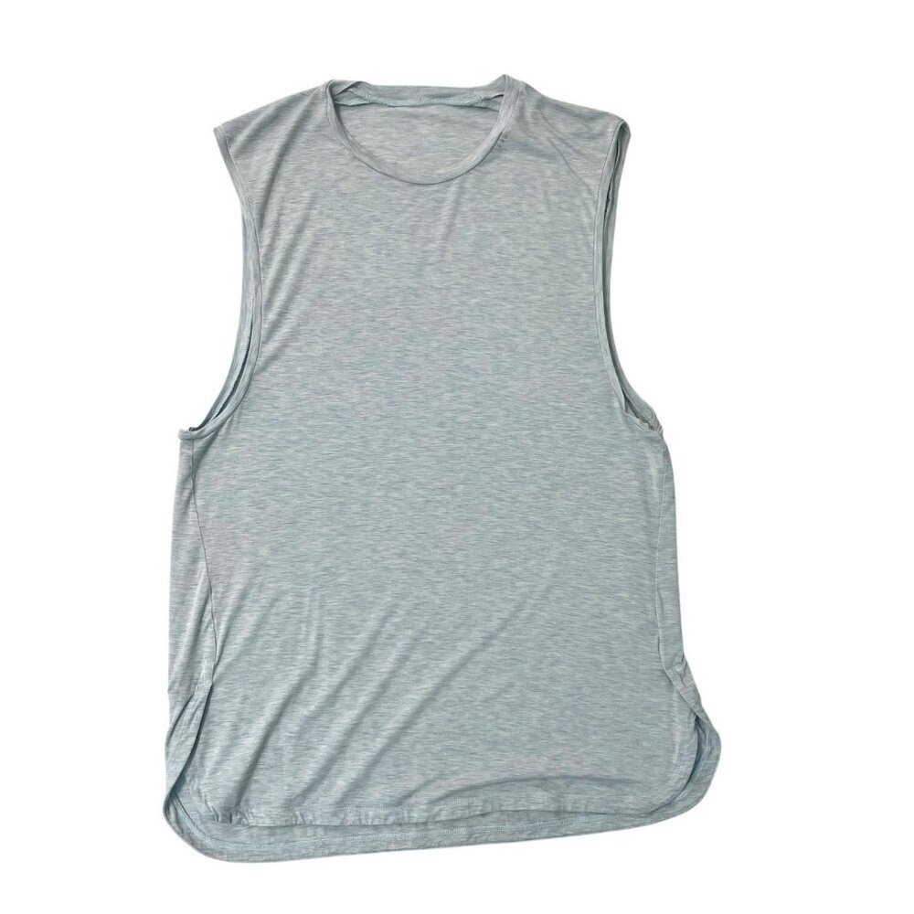LULULEMON Muscle Tank Sleeveless Tulip Hem Lightweight Workout Blue size Large